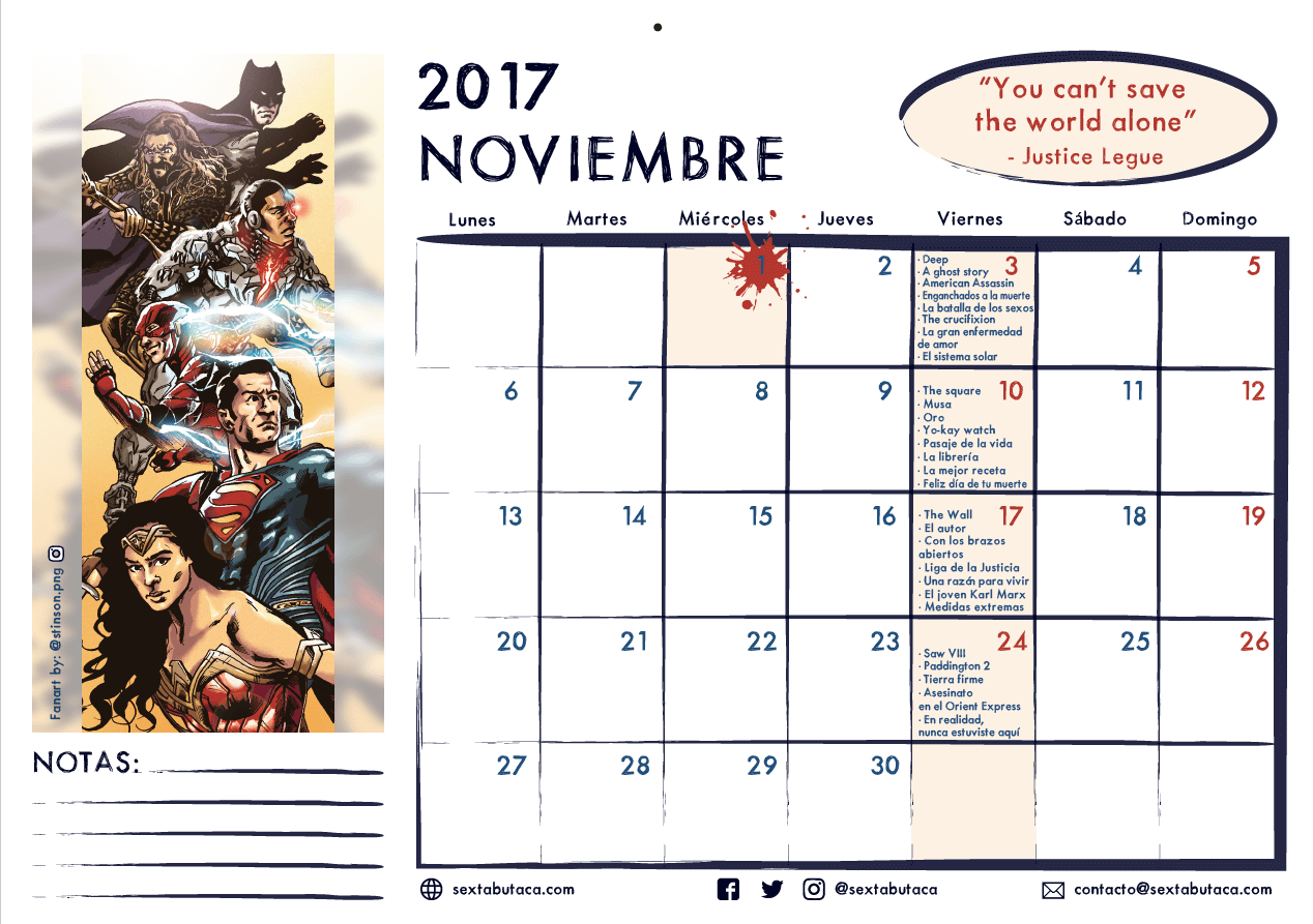 Calendario de Noviembre